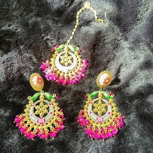 Indian Jewelry - Earrings Tikka set